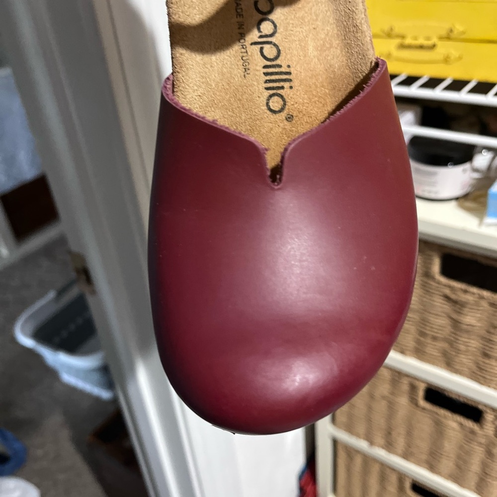 Papillio Burgundy Leather Clogs